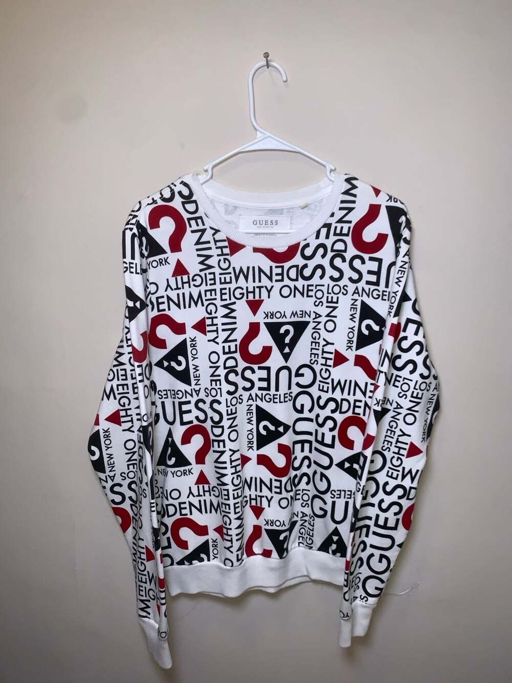Guess Los Angeles All Over Print Logo Crewneck Sweatshirt